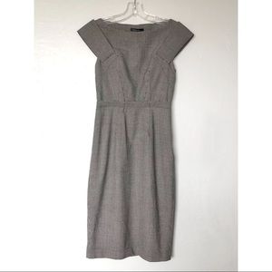 Nathan Jenden Houndstooth Cap Sleeves Fitted Sheath Dress Size 2